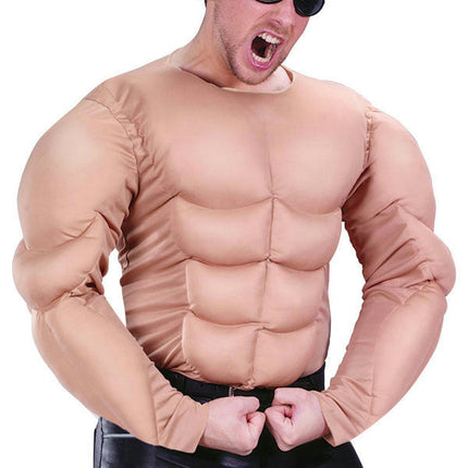 Men's Nude Beige Adult Muscle Shirt Costume Accessory