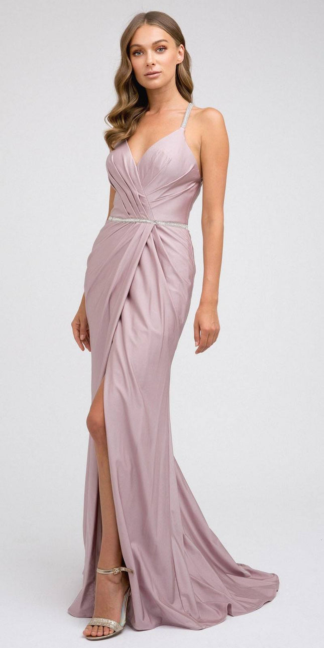 Juliet 233 Long Dress with Strappy-Back and Train