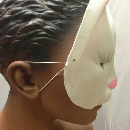 White Kitty Cat Eyemask with Whiskers Upper Face Mask