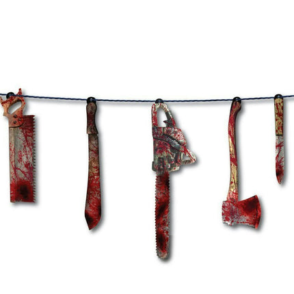 Forum Novelties Bloody Weapon Garland 6ft Halloween Banner Decoration