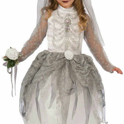 Forum Skeleton Bride Girl Child Costume Size Large 12-14