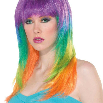 Club Candy: Candy Prism Multi-Colored Long Layered Wig with Bangs