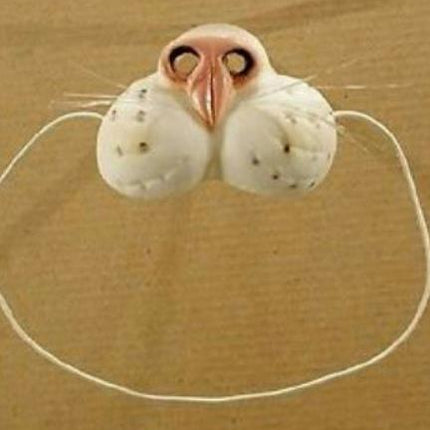 Rubber White Cat Nose on Elastic Band Funny Animal Pet