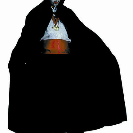 Wizard Vampire Black Nylon Hooded Cape Full Length 56"