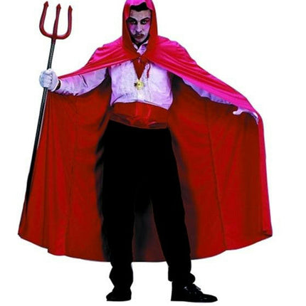 Red Nylon Hooded Cape Full Length 56"