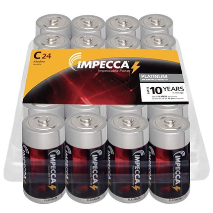 24-Pack: Impecca Alkaline C LR14 Platinum Batteries
