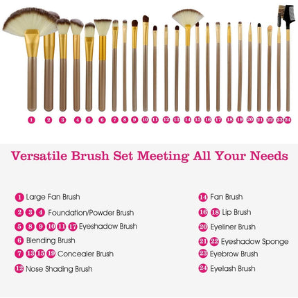 24-Piece: Makeup Brushes Set