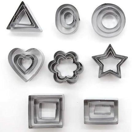 24-Piece: Stainless Steel Cookie Cutters Set