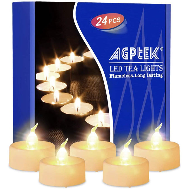 24-Piece: Warm White LED Tealight Candles