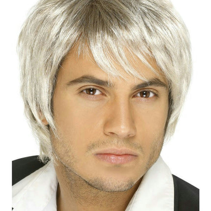 Men's Boy Band Blonde Brown Mix Shaggy Wig