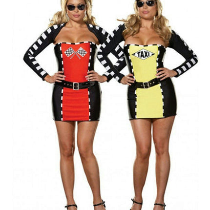 Drive Me Crazy Sexy Taxi Driver Racecar 2-IN-1 Plus Size Adult Costume 1X/2X