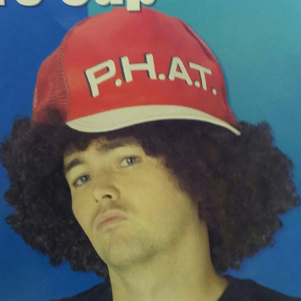 PHAT Afro Cap with Attached Brown Afro Wig