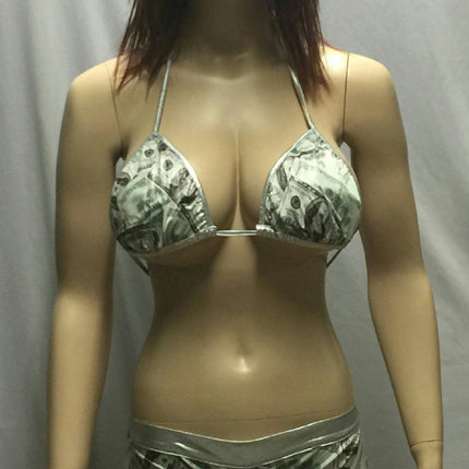 Dreamgirl Women's Sexy Reversible I Love Money Print Bra Short Set Size Large
