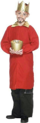 Smiffy's Red Nativity King Wiseman Child Christmas Costume Cape Crown Size Small