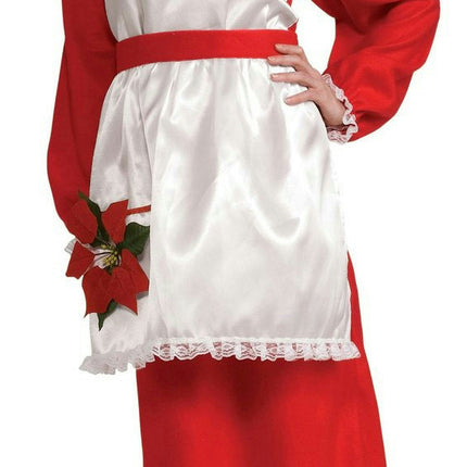 Mrs. Poinsettia Santa Claus Adult Christmas Costume Size Standard up to 12