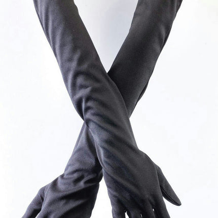 20.5" Long Black Opera Elbow Length Gloves