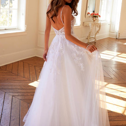 Juliet JT2482SW Floor Length A-Line Lace/Tulle Wedding Ball Gown