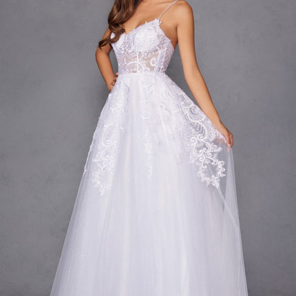 Juliet JT2482SW Floor Length A-Line Lace/Tulle Wedding Ball Gown