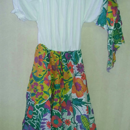 RG Costumes Jamaican Girls Costume Floral Dress and Headwrap Size Medium 8-10
