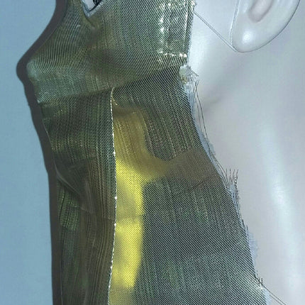 Shiny Gold Curtain Domino Eye Mask