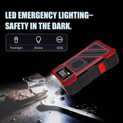 3000A 21V Car Jump Starter & 150PSI Tire Inflator 2-in-1 Portable Compressor