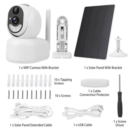 2.4G Wifi Solar Wireless 1080P Surveillance Camera with Flood Light Night Vision