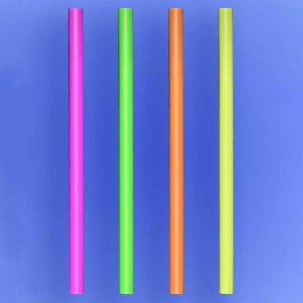 250-Pieces: Wow Plastic Neon Disposable Plastic Drinking Straws