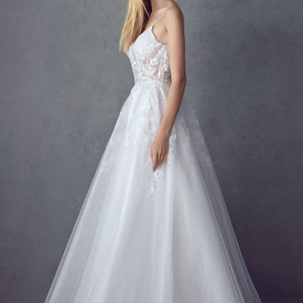 Juliet JT2482SW Floor Length A-Line Lace/Tulle Wedding Ball Gown