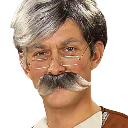 Gepetto Gray Wig and Mustache Set