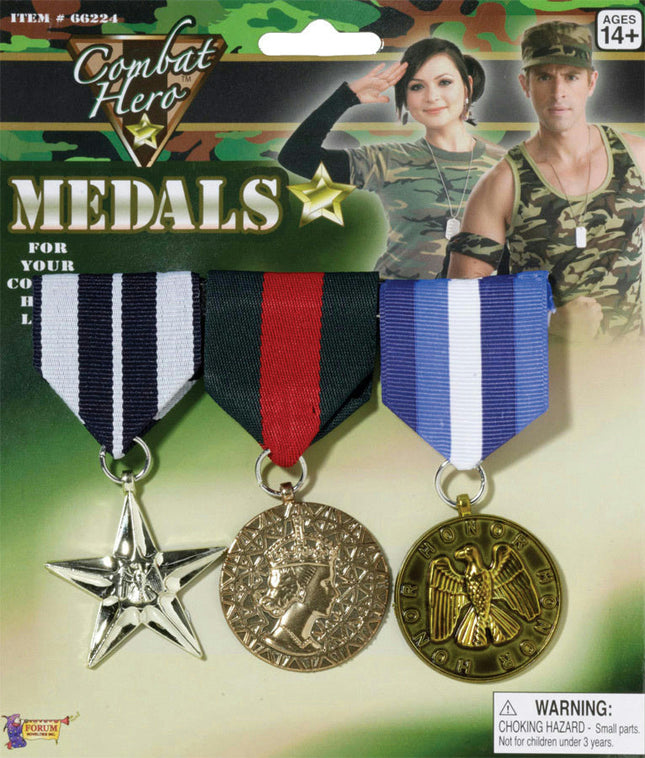 Combat Hero Military Medals Costume Accessory