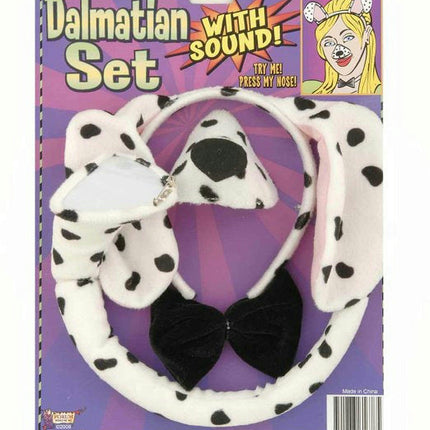 Dalmatian Dog Headband and Nose Ears Bow Tie Set with Sound