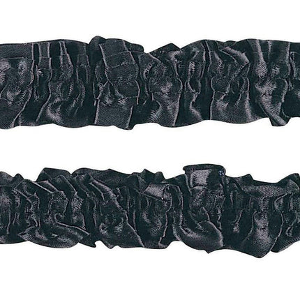 1920's Black Satin Old Fashioned Garter Flapper Arm Bands Armbands