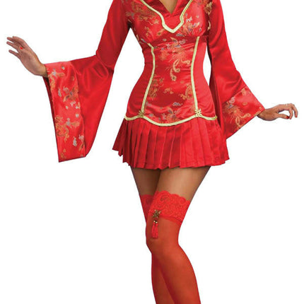Secret Wishes Red Ginger Asian Oriental Geisha Sexy Adult Costume Size Small 2-6