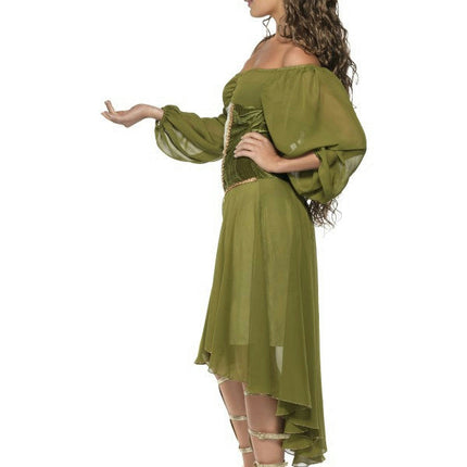 Tales of Old England Fair Maiden Sexy Dress and Flower Halo Costume Medium 10-12