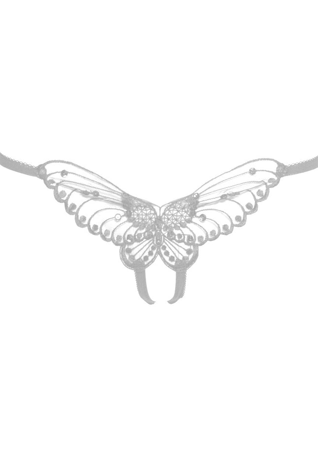 Butterfly Crotchless W/Peral Sequin Detail (Dz. Pack Only) O/S WHITE - White - O/S