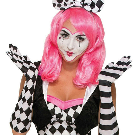 Forum Harlequin Black and White Mismatched Opera Length Gloves