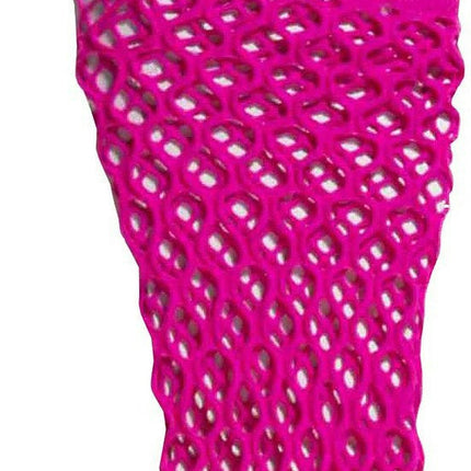 80's Club Candy Pink Double Fishnet Glovelettes Gloves