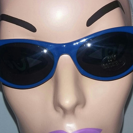 Blue 1950's Cateye Cat Eye Glasses with Rhinestones Dark Lens Sunglasses