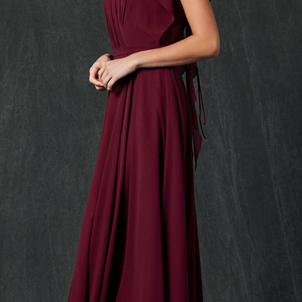 Juliet 261 Flutter Sleeve Formal Dress Cascade Back