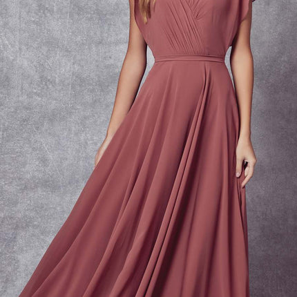 Juliet 261 Flutter Sleeve Formal Dress Cascade Back
