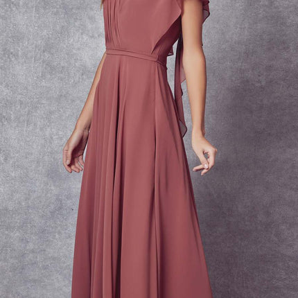 Juliet 261 Flutter Sleeve Formal Dress Cascade Back