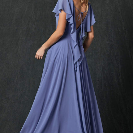 Juliet 261 Flutter Sleeve Formal Dress Cascade Back