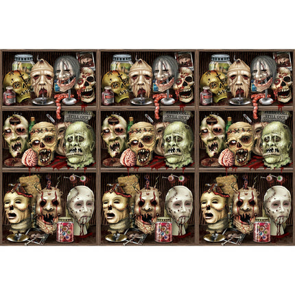 Scary Heads Backdrop Decoration 4 x 30 Feet