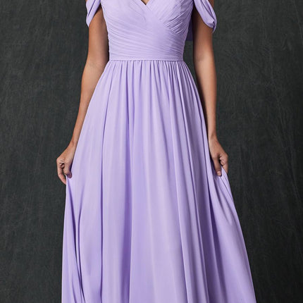 Juliet 262 Pleated Off the Shoulder Formal Dress