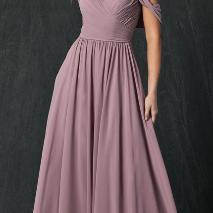 Juliet 262 Pleated Off the Shoulder Formal Dress