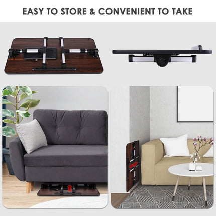26.6 Foldable Adjustable Laptop Tray Stand Desk with CPU Cooling Fans & Mouse Pad