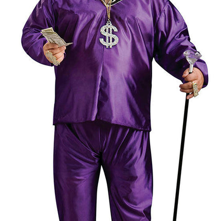 Men's Purple Plus Size Big Daddy Pimp Full Figure Adult Costume