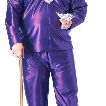 Men's Purple Plus Size Big Daddy Pimp Full Figure Adult Costume