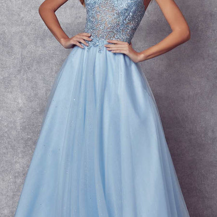 Juliet 268 Embroidered Sparkle Tulle Ball Gown