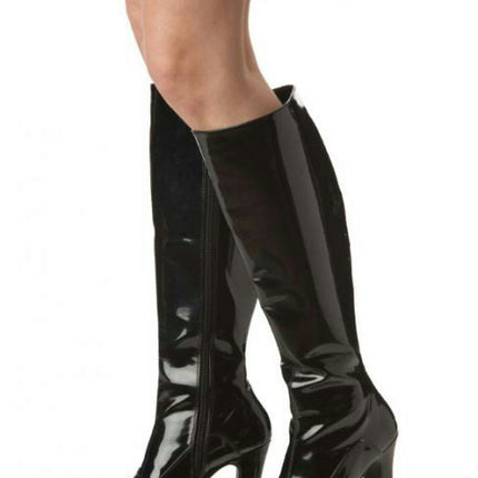 California Costumes Womens Sexy Black Patent Platform Boots Small 5-6